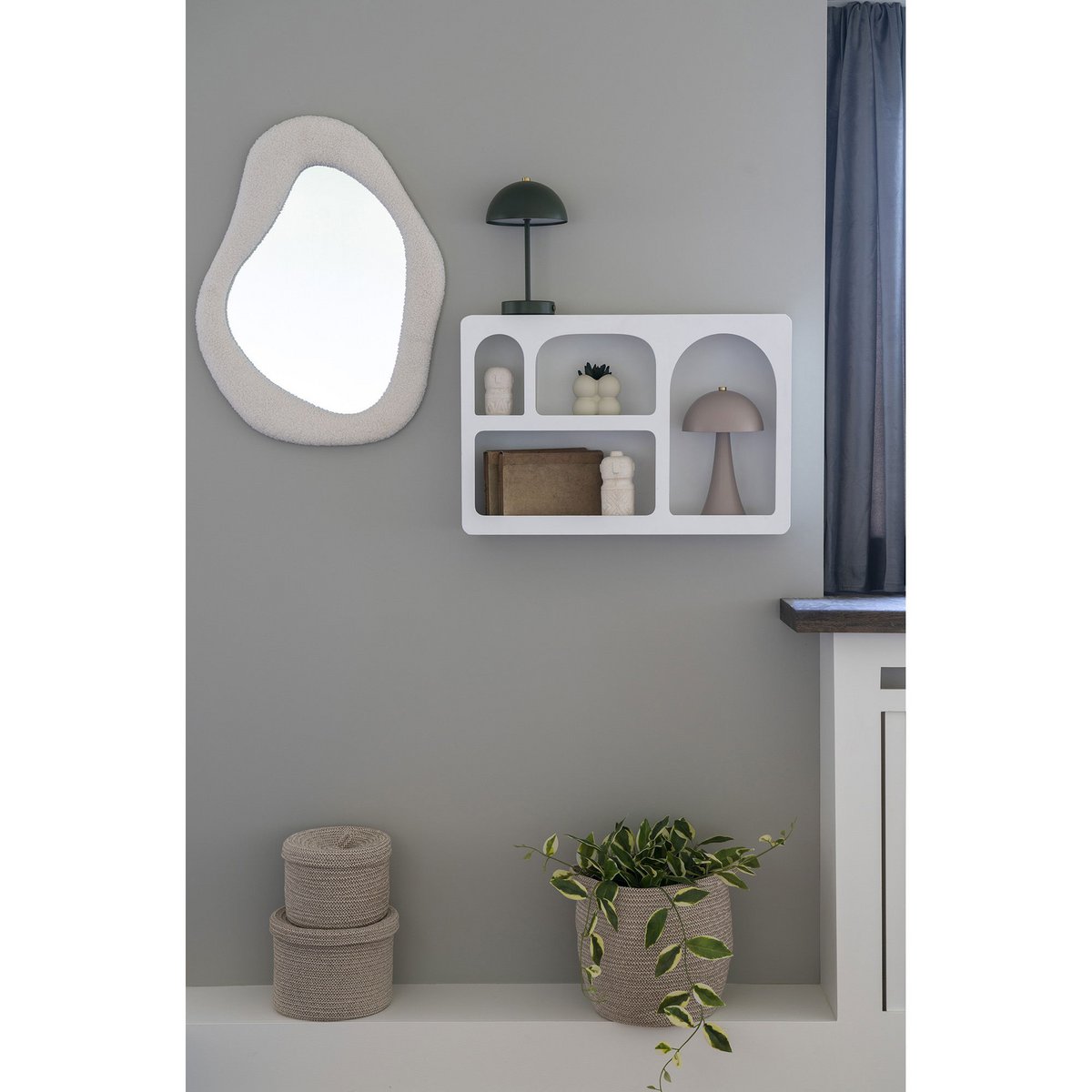Bryne Wandplank - Wit, Geverfd hout, 40x13x60cm