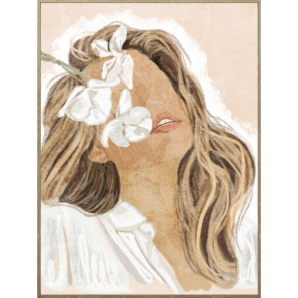 Poster in frame vrouw met bloem