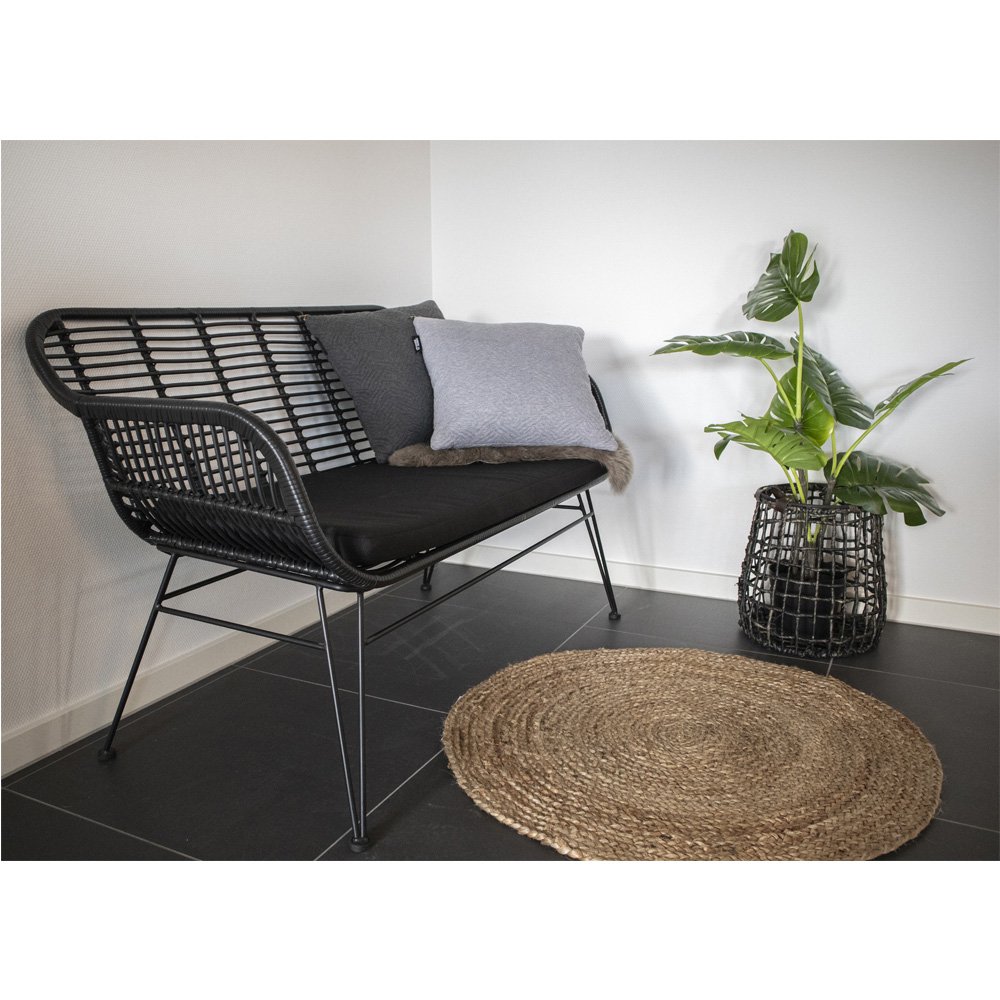 Bombay Vloerkleed - Gevlochten jute, naturel - Ø90 cm