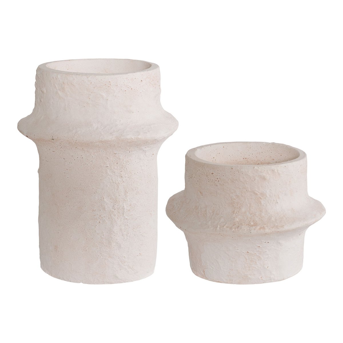 Kaarshouder, cement, wit, set van 2